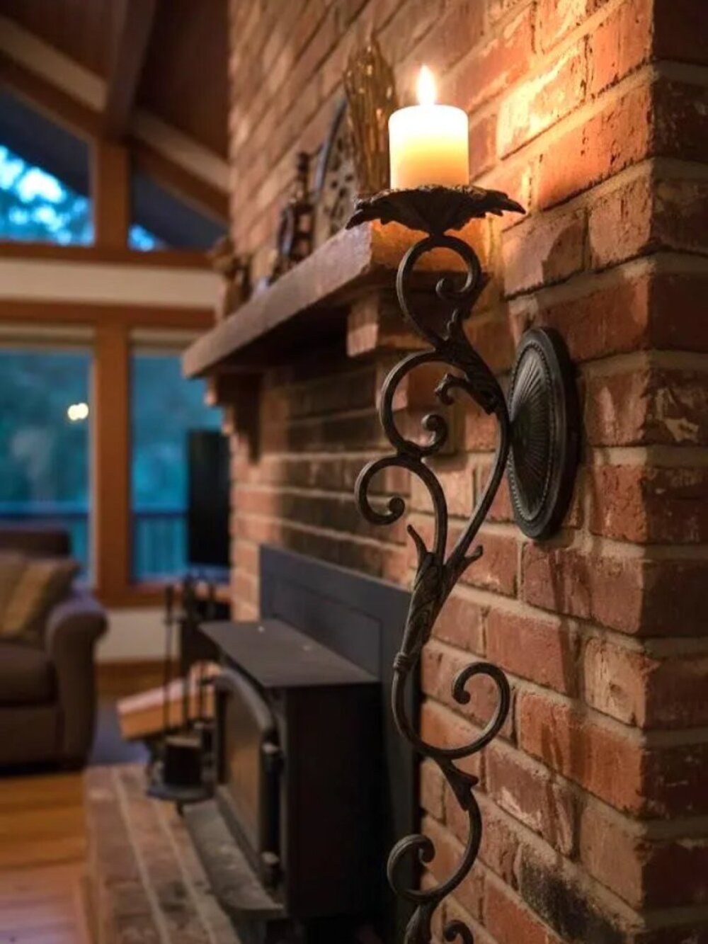 Vintage Pillar Candle Wall Sconce